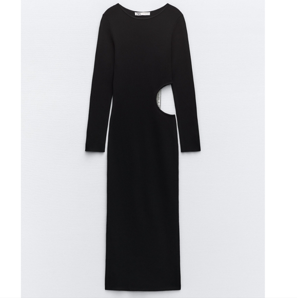 CHAIN APPLIQUÉ KNIT DRESS WITH CUT-OUT DETAIL SIZE M - Picture 4 of 10